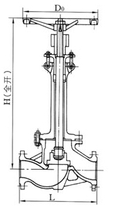 DJ41Y低溫截止閥外形尺寸圖