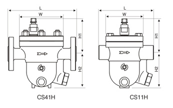 CS11H自由浮球式疏水閥外形尺寸圖